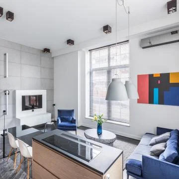 Home with open floor plan Stock Photos