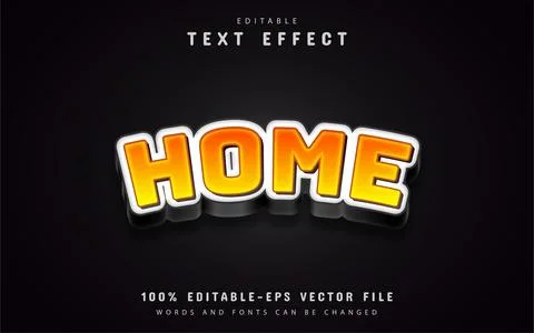 Home orange gradient text effects Stock Illustration