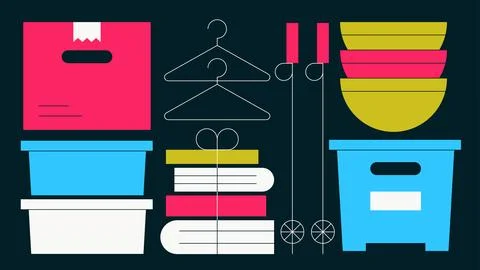 Home Organization Concept Vector Illustration Stock Illustration