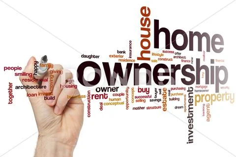 Home ownership word cloud Stock Photos