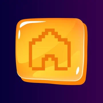 Home page glossy ui button with pixelated icon Illustrazione stock