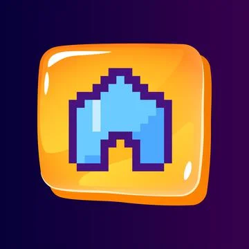 Home page glossy ui button with pixelated color icon Illustrazione stock