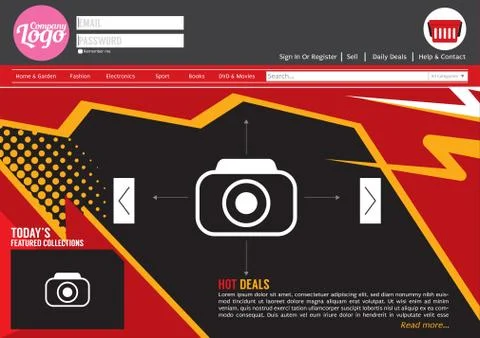 Home Page Website Template Vector Illustration Stock Illustration