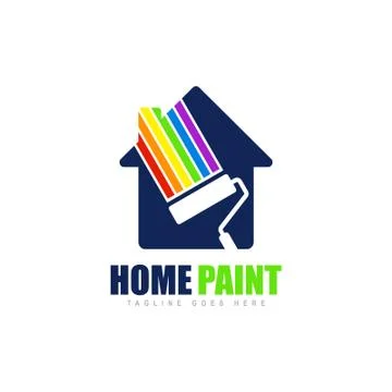 Home paint concept logo design template Illustrazione stock