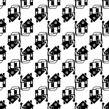 Home parcel delivery pattern seamless vector 스톡 일러스트