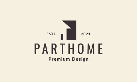 Home part shadow vintage logo vector icon illustration design Ilustración de archivo