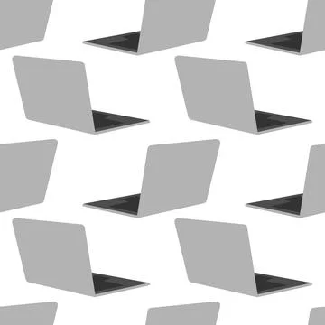Home pc in grayscale Seamless Pattern. Wallpaper or Thematic cards Abstract Stockillustratie