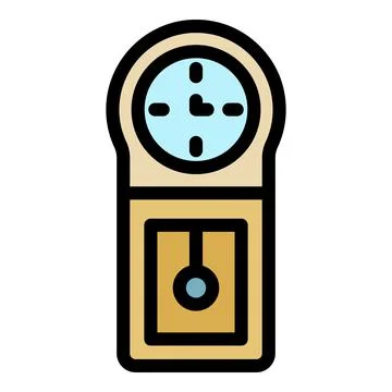 Home pendulum clock icon color outline vector Illustrazione stock