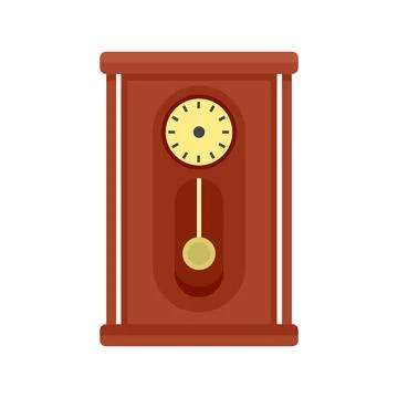 Home pendulum clock icon flat isolated vector 스톡 일러스트