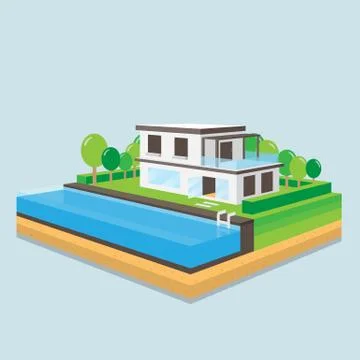 Home perspective design. Stock Illustration