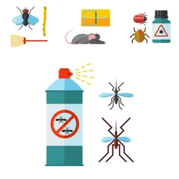 Home pest control expert vermin exterminator service insect thrips equipment Stock Illustration