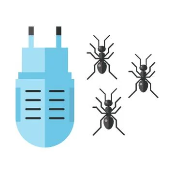 Home pest control expert vermin ant exterminator service insect thrips equipment Stock Illustration