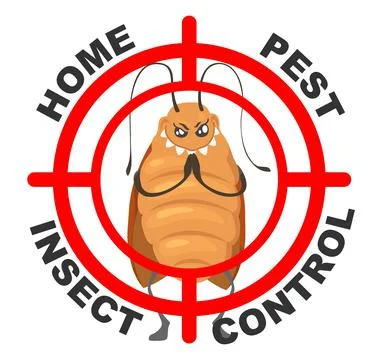 Home pest insect control vector sign with target Stock Illustration