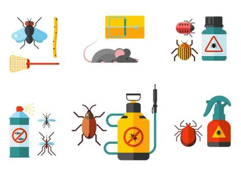 Home pest insect vector control expert vermin exterminator service pest insect Stock Illustration