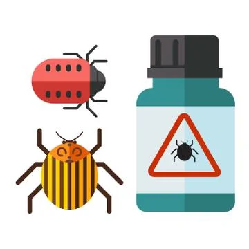 Home pest insect vector control expert vermin exterminator service pest insect Stock Illustration