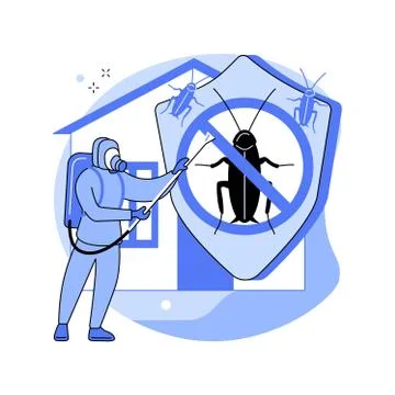 Home pest insects control abstract concept vector illustration. Stock Illustration
