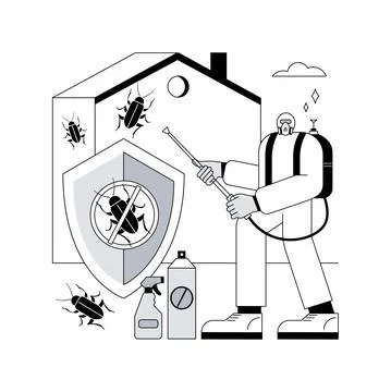Home pest insects control abstract concept vector illustration. Stock Illustration