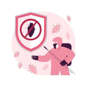 Home pest insects control abstract concept vector illustration. Stock Illustration