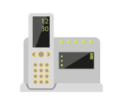 Home phone intercom security display white flat Stock Illustration