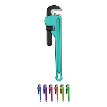 Home pipe wrench cartoon vector graphic Stock Illustration