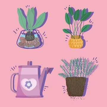 Home plants set Stock Illustration