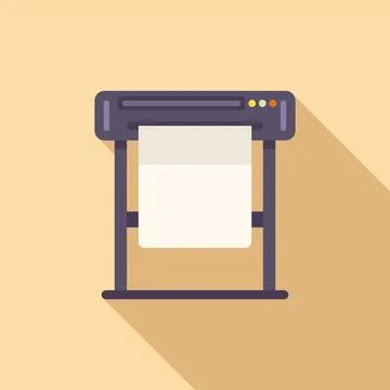 Home plotter icon flat vector. Digital print Illustrazione stock