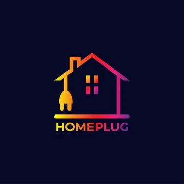 Home plug logo design template. Stock Illustration