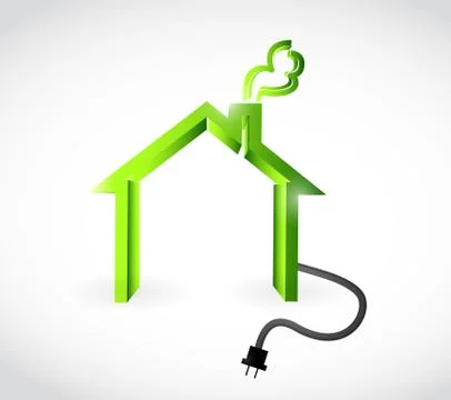 Home with plugging cable illustration design Stock Illustration
