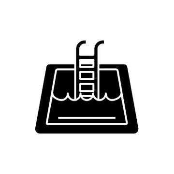 Home pool black icon, vector sign on isolated background. Home pool concept 스톡 일러스트