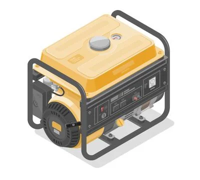 Home portable power generators engine motor isometric Illustrazione stock
