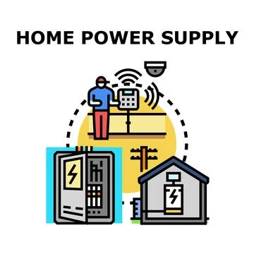 Home power supply system providing smart energy management Stock Illustration