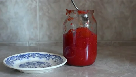Home preservation, tomatoes Stock Footage 178012613
