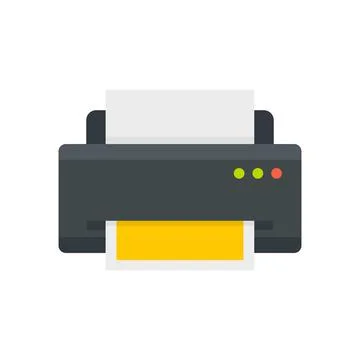 Home printer icon flat isolated vector Stock Illustration