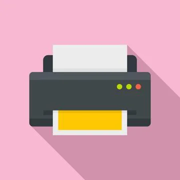 Home printer icon, flat style Stock Illustration