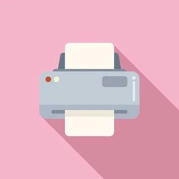 Home printer icon flat vector. Digital print Stock Illustration