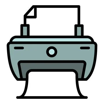 Home printer icon, outline style Stock Illustration