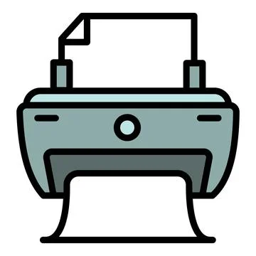 Home printer icon, outline style Stock Illustration