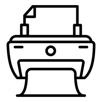 Home printer icon, outline style Stock Illustration