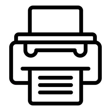 Home printer icon outline vector. Toner ink Stock Illustration