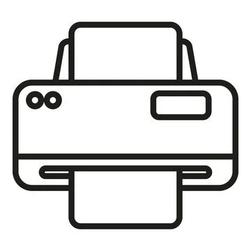 Home printer icon outline vector. Digital print Illustrazione stock