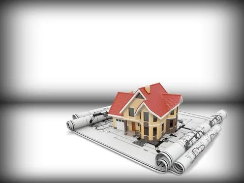 Home project with drawing Stock Illustration