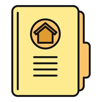 Home property file folder with house icon Stock Illustration