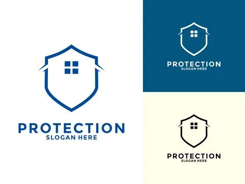 Home Protection logo vector template, smart home secure logo icon design Stock Illustration
