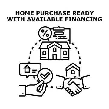 Home purchase financing options and real estate deal closing Stockillustratie