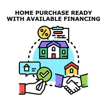 Home purchase financing options and real estate deal closing 스톡 일러스트