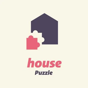 Home Puzzle logo Stock Illustration