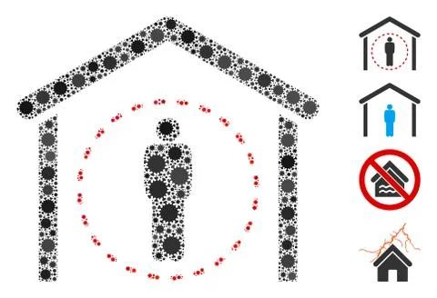 Home Quarantine Collage of CoronaVirus Elements イラスト素材