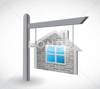 Home real estate sign illustration design Stock Illustration