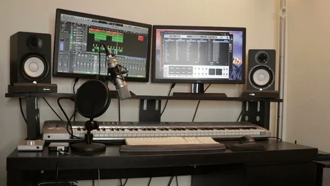 Home Recording Studio 01 Stock Footage 91861030