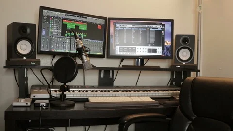 Home Recording Studio 03 Stock Footage 91861823